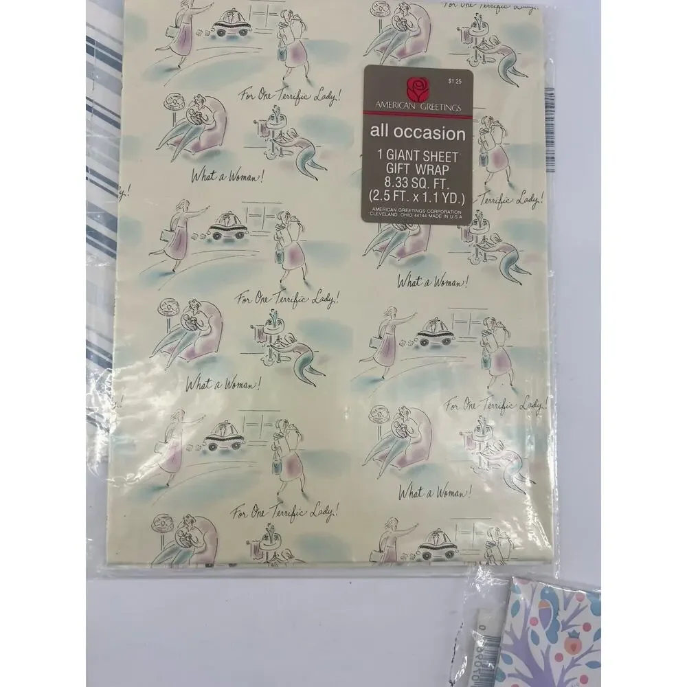 Vintage American Greetings Wrapping Paper Sheets (13) All Occasion Gift New